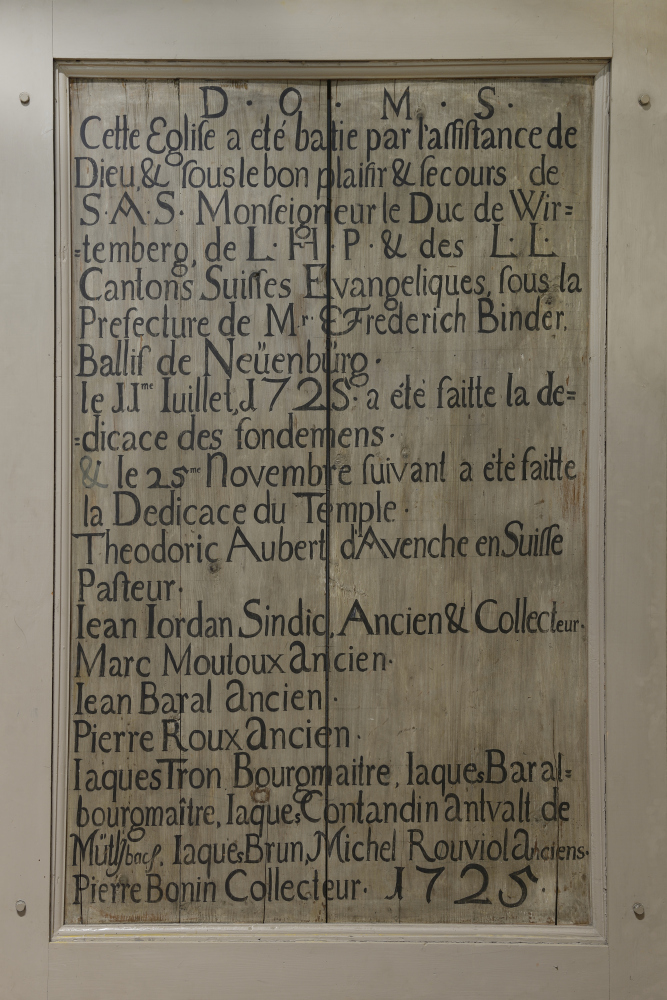 Holztafel Kirchenweihe Palmbach 1725