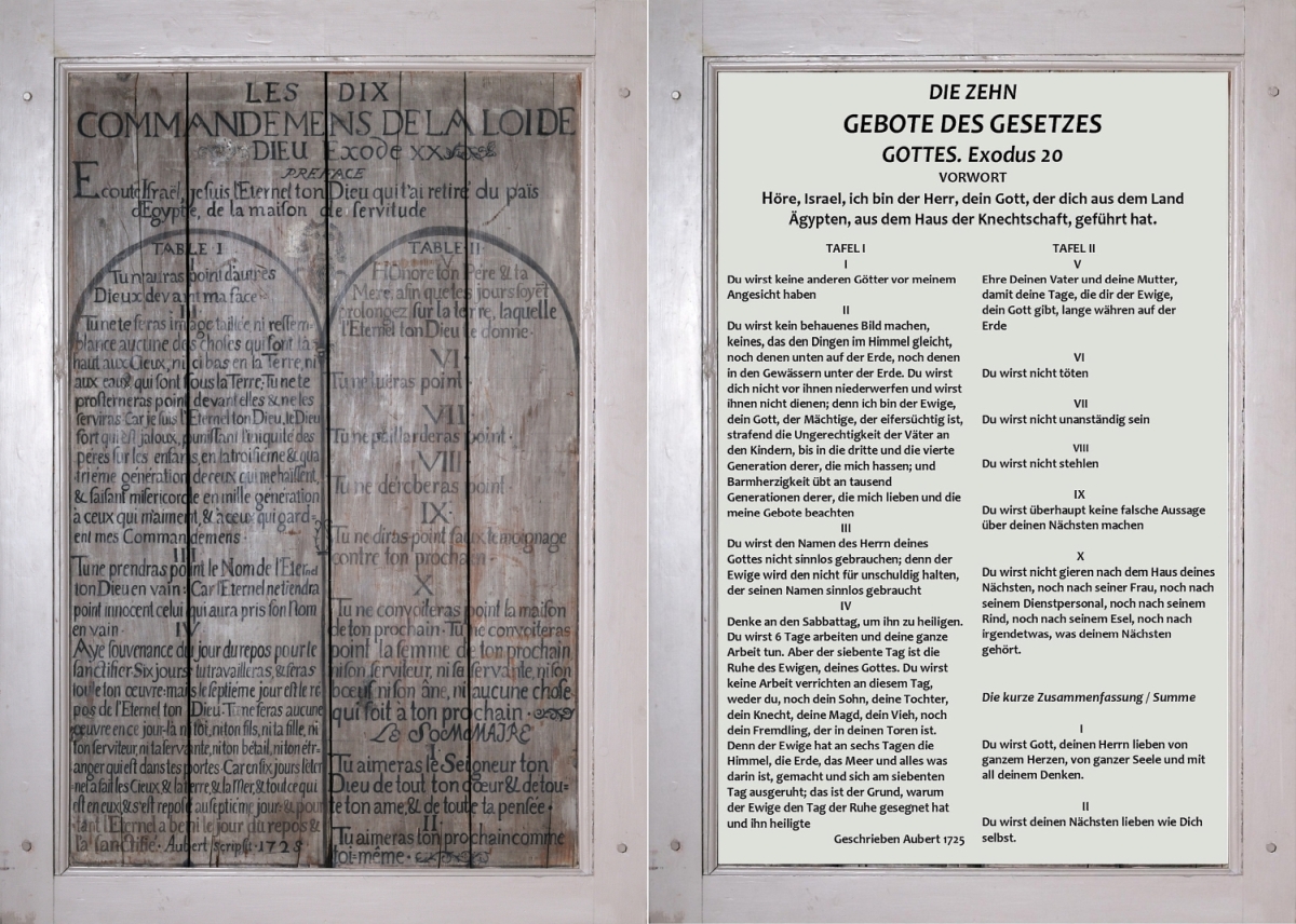 10 Gebote Holztafel Palmbach 1725