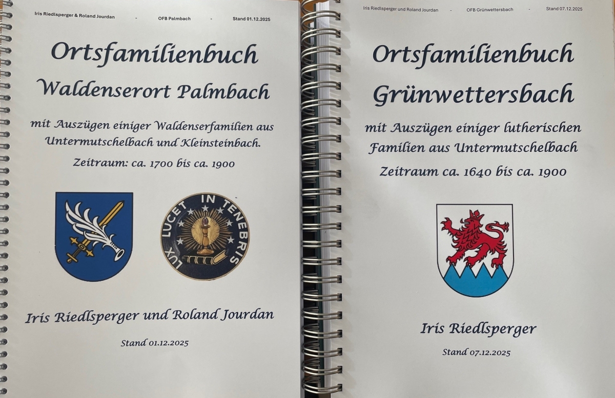 Ortsfamilienbücher Palmbach und Grünwettersbach 12/2025
