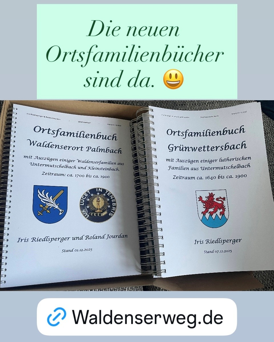 Ortsfamlienbücher Palmbach und Grünwettersbach 12/2025
